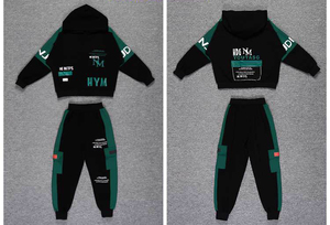 Survêtement Enfant Capuche Vert Ensemble Deux Pièces Danse de Rue Sportif Pour Garçons Filles Vêtement Garçon 4 6 8 10 12 14 Ans - Product Image 4