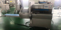 Mesin selempang daging beku otomatis, mesin pengiris daging Ham sapi Steak