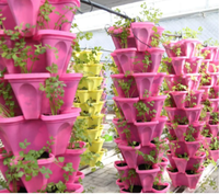 Pot de culture vertical professionnel de qualité alimentaire, conteneur empilable DIY, pots auto-arrosants pour la culture des fraises