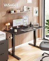 Bureau debout électrique en acier VASAGLE 47,2x23,6 pouces, hauteur réglable, rappel de position sédentaire, 4 mémoires de hauteur, bureau à domicile