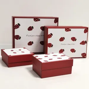 Wholesale Price Birthday Gifts Women Kids Present Case Cardboard Paper Strawberry Cartoon Gift Boxes Packaging