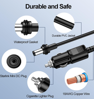 Convertisseur Booster Starlink Intégré avec Prise Allume-Cigare, Câble DC Étanche en Alliage d'Aluminium, Alimentation Stable 12V-57V pour Voiture