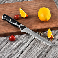 Couteau à découper les os professionnel de petite taille 5,5'' en acier Damas avec manche G10, couteau de cuisine pour désosser et fileter