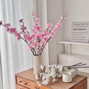 Flores Artificiales de Cerezo de Seda, Alta Simulación, Decoración para el Hogar, Accesorios para Bodas, Decoración de Primavera para Interiores y Exteriores - Product Image 1