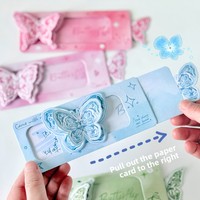 Carte de vœux 3D papillon dégradé style Ins, faite main, personnalisable, cadeau commémoratif, mini-carte créative