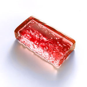 Bloques de ladrillos de vidrio de construcción tintados azules, ladrillo de vidrio fundido texturizado de cristal de hielo, ladrillo de vidrio de fusión en caliente decorativo clasificado contra el fuego - Product Image 2