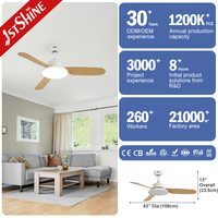 Ventilateur de plafond intelligent 1stshine avec lumière LED, compatible avec l'application Wifi et la commande vocale, pales en ABS, efficace et de qualité supérieure pour la maison