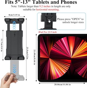 Support de tablette réglable à 360° avec sangle de fixation pour genou, idéal pour iPad Pro de 5 à 13 pouces - Product Image 4