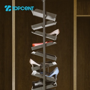 China Suppliers Modern Black <strong>Wardrobe</strong> 180 Degree Large Storage Revolving <strong>Shoe</strong> Rack - Product Image 2