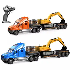 新款高品质男孩重型卡车玩具Rc工程车遥控卡车拖车玩具