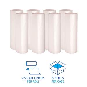 Sacs poubelles industriels haute densité sans noyau Boardwalk 60 Gal 16 microns, rouleaux de 38 x 60, naturels, 25 sacs/rouleau, sacs poubelles ménagers - Product Image 6