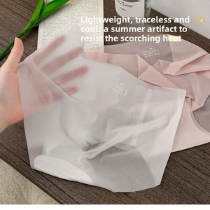 Nouvelles culottes ultra-fines en soie antibactérienne pour femmes, effet fesses galbées, respirantes en soie glacée pour l'été, sexy, ODM - Product Image 3