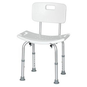 Chaise de bain avec dossier en alliage d'aluminium, siège de douche blanc antidérapant pour personnes âgées, équipement de sécurité pour salle de bain - Product Image 4