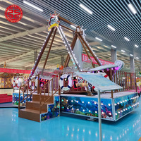 Manège de bateau pirate de parc d'attractions en plein air certifié CE avec remorque et balançoire, équipement à usage commercial