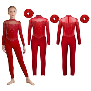 Trajes de Danza de Alabanza para Niñas de 6 a 16 Años, Conjunto de Mono para Patinaje Artístico con Diadema para Actuaciones en Escenario y Eventos - Product Image 4