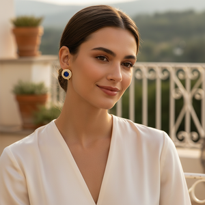 Pendientes de zafiro estilo turco para mujer, joyería de plata de ley hecha a mano - Product Image 3