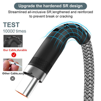 Kabel Data Pengisian Cepat Xput 6A USB a 2.0 ke Type C, Kabel Data Micro USB Type C Berbahan Nilon Kepang