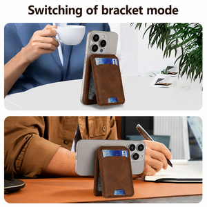 <span class=keywords><strong>Porte</strong></span>-cartes magnétique universel à 3 emplacements, portefeuille MagSafe pliable avec béquille, portefeuille de téléphone pour cadeau d'entreprise ou de bureau - Product Image 5