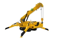 Mini-grue araignée hydraulique sur chenilles avec bras télescopique multi-sections pour le levage de matériaux de construction en intérieur et en extérieur