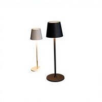 Lampe de table LED minimaliste populaire, lampe d'ambiance rétro simple pour café, lampe de bar à commande tactile rechargeable par USB, batterie incluse
