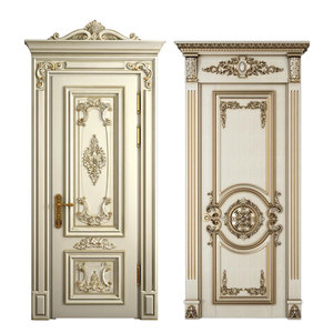 Su misura in legno massello popolare intagliato interno porta bianca stile <span class=keywords><strong>corte</strong></span> aperta camera da letto piatta in legno massiccio intagliato porta - Product Image 1