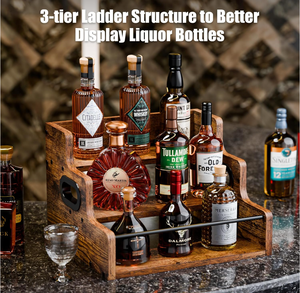 Shengwei rượu chai hiển thị Kệ cà phê xi-rô giá tổ chức 3 bước Countertop rượu rượu giá mini bar Tủ rượu - Product Image 5