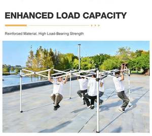 Tonnelle de jardin 3x3m avec structure en PVC et bâche en nylon, distance entre les poteaux de 6m, cadre imprimé pour événements, fêtes et expositions - Product Image 6