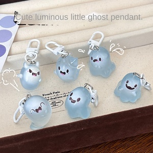 LLavero de fantasma de gelatina de Halloween, colgante de elfo luminoso de dibujos animados estéreo, mochila escolar de resina plástica, accesorios para novia, pareja - Product Image 2