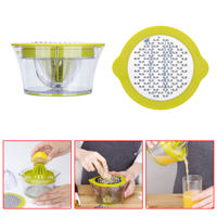 Cadeaux pour la fête des mères Presse-agrumes manuel multi-usages Lames en acier inoxydable Contenant antiadhésif Outil de cuisine compact Facile à utiliser