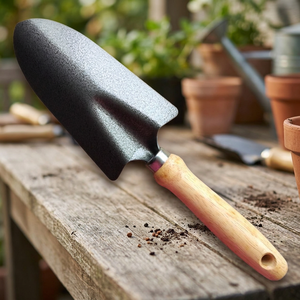 Espátula manual de 30 cm con mango de madera personalizable, cabezal de acero con recubrimiento de polvo negro, compatible con OEM, modelo de Taiwán, herramienta de jardinería. - Product Image 3