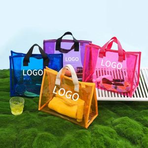 กระเป๋าใส่ของแบบพกพาสำหรับชายหาด กันน้ำ ทำจาก PVC ใส รับผลิตตามสั่ง ขายส่ง เหมาะสำหรับใส่เสื้อผ้า ชุดว่ายน้ำ และของใช้สำหรับการเดินทาง - Product Image 1
