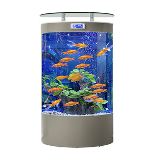 Luxueux Léger De Style Européen De Taille Moyenne Ménage Écologique Acrylique Eau Aquarium Personnalisé Semi-Circulaire Au Sol - Product Image 1
