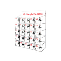 Armoire de rangement de téléphone portable en acrylique transparent boîte de casier de téléphone portable murale avec serrure de porte pour salle de classe école bureau