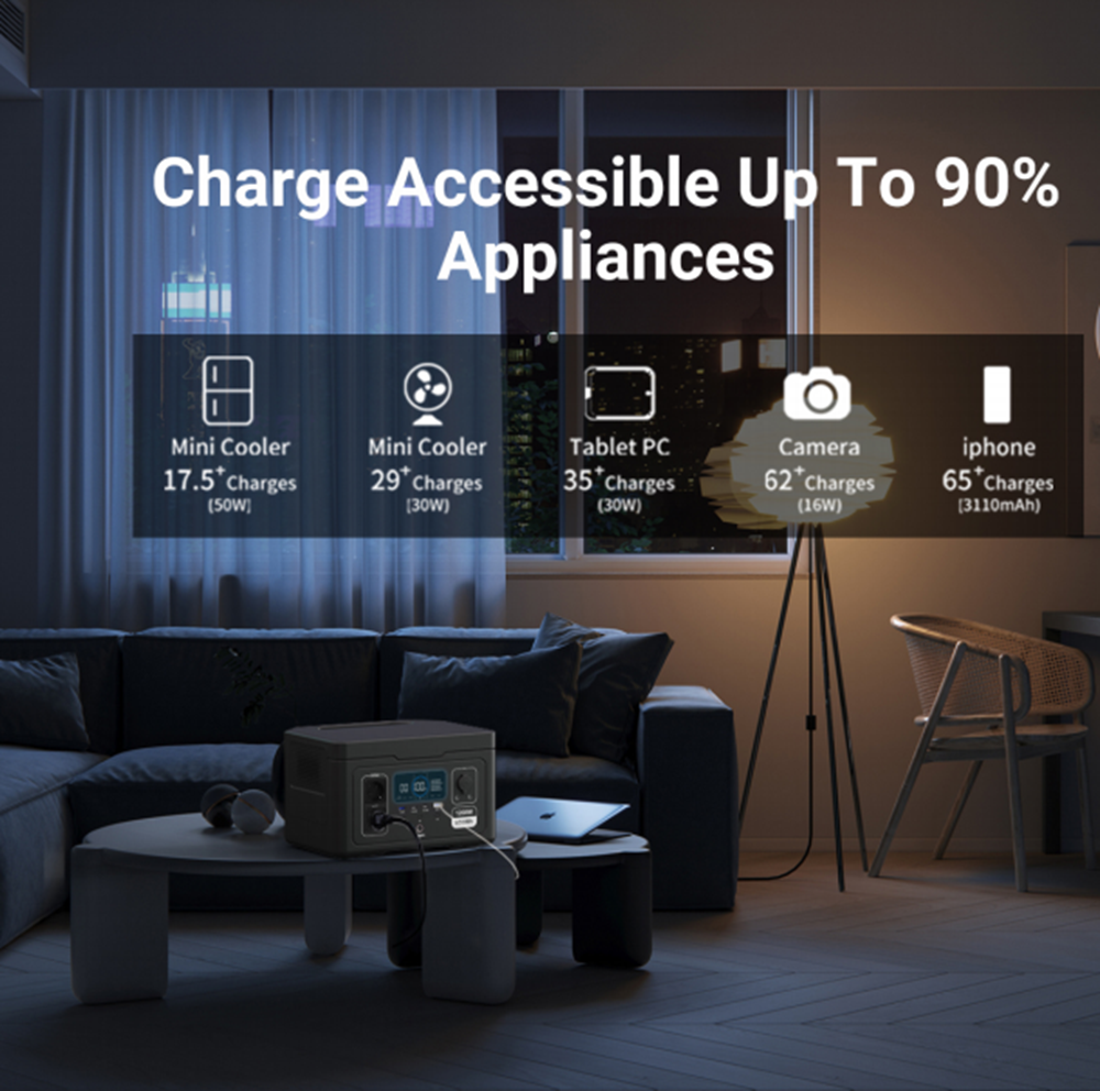 1200W 1500W 2400W Portable Solar Generator Set Home Station Backup Battery Bank Camping Wireless Charging Outdoor Car LiFePO4 · image 3