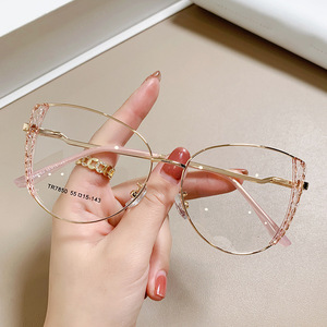 Lunettes TR90 Jante Texturée Artisanat <span class=keywords><strong>Pied</strong></span> Fil Avant Garde Tendance INS Esthétique Monture Optique Lunettes 2023 - Product Image 2