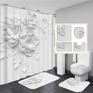 <span class=keywords><strong>Rideau</strong></span> <span class=keywords><strong>de</strong></span> <span class=keywords><strong>Douche</strong></span> Style 3D Élégant avec Motif Bouquet <span class=keywords><strong>de</strong></span> Fleurs Blanches Fantastiques, <span class=keywords><strong>Ensemble</strong></span> <span class=keywords><strong>Tapis</strong></span> <span class=keywords><strong>de</strong></span> Bain <span class=keywords><strong>et</strong></span> Décoration Florale pour la Maison - Product Image 4