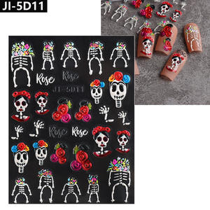 Pegatinas de uñas de Halloween 5D Scream Spooky Design Blood Skull Lips Nail Sticker - Product Image 5