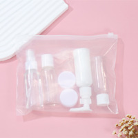 Vente en gros Ensemble de flacons de voyage Kits de flacons de voyage Bouteille en plastique PET pour le soin de la peau rose blanc Ensemble d'emballages cosmétiques en plastique