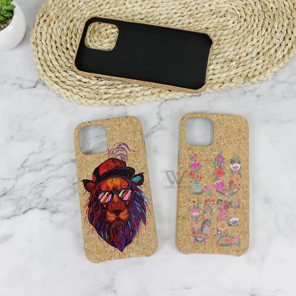 Fashion Shockproof Mobile Cover 100% Degradable Cork Anime Wood Phone Case For iPhone 12 13 14 Pro Max Mobile Phone Bags Cases