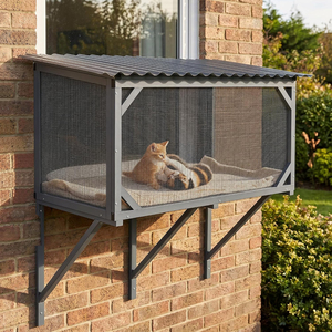 Hamac <span class=keywords><strong>de</strong></span> fenêtre pour chat d'extérieur avec rangement, pour le <span class=keywords><strong>soleil</strong></span> et la sieste, vue panoramique, sécurisé et écologique, fournitures pour animaux <span class=keywords><strong>de</strong></span> compagnie - Product Image 1