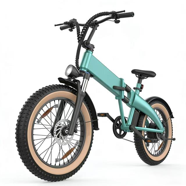48V 13Ah Fat Tire Folding Electric Bike, 7-Speed Mountain E-Bicycle, Off-Road Assist E-Bike for Commute & Delivery