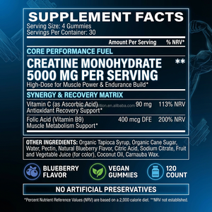 OEM ODM Kreatin Mono hydrat Gummies Kostenlose Probe Private Label BCAA Pre-Workout Weight <span class=keywords><strong>Gain</strong></span> Gym Supplement für Erwachsene - Product Image 3