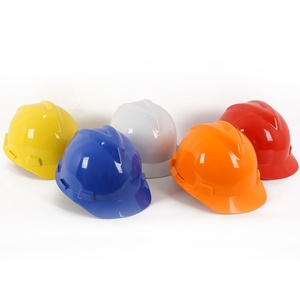 Casque de sécurité rouge de type V sans fentes, 6 points de suspension, en ABS, pour travaux de construction - Product Image 6