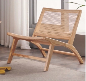 Ensemble de chaises modernes en rotin naturel de haute qualité pour intérieur/extérieur – Mobilier en bois pour salle à manger, cuisine, hôtel et villa - Product Image 2