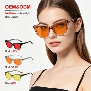 <span class=keywords><strong>Gafas</strong></span> Sunray con Protección del 80%-100%, Montura TR90 Estilo Ojo de Gato, Lentes CR39 Naranjas, para Uso Nocturno, Mejoran el Sueño, Bloquean la Luz Azul - Product Image 1