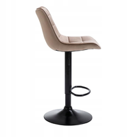 Tabouret de bar pivotant moderne réglable en similicuir avec dossier, idéal pour îlot de cuisine et comptoir domestique