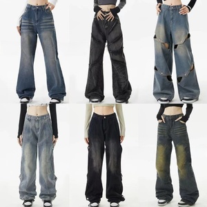 <span class=keywords><strong>Jeans</strong></span> da Donna a Vita Alta e Gamba Dritta Effetto Lavato, Nuova Collezione 2026, Traspiranti e Comodi - Product Image 4