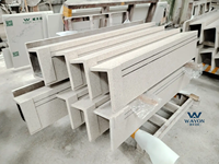 Marche d'escalier en terrazzo préfabriquée, arc de marche antidérapant, taille personnalisée, styles multiples, pour intérieur, écologique, pour usine, hôtel, bâtiment