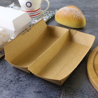 Nouvelle conception de boîte d'emballage pour hot-dogs imprimée, boîte rectangulaire jetable en kraft, contenants à emporter pour bâtonnets de fromage, emballage alimentaire