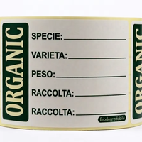 Aangepaste biologische producten etiketrol vinyl waterdicht invulbare velden soort variëteit gewicht oogstdatum etiket voor fruitverpakkingen